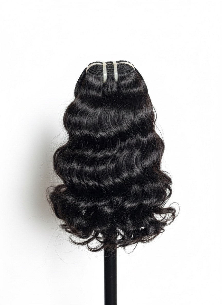 Sw7 Virgin Hair Wig with Natural Black 10-Inch and 180% Density