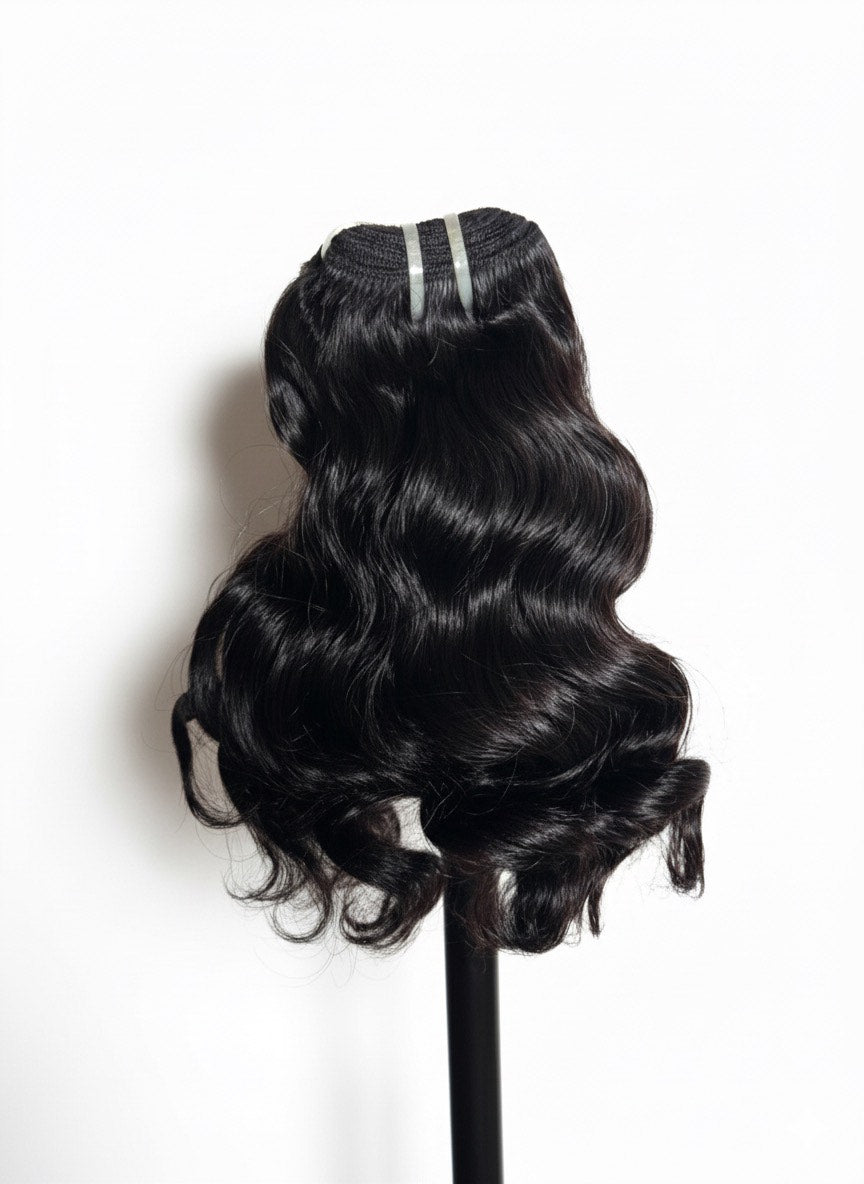 Sw7 Virgin Hair Wig with Natural Black 10-Inch and 180% Density